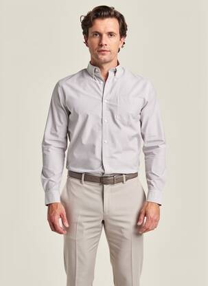 Chemise manches longues imprimé rayures gris SELECTA homme