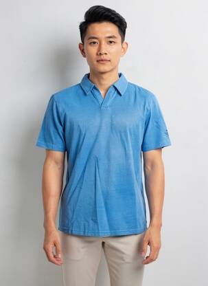 T-shirt stretch manches courtes bleu ECOALF homme
