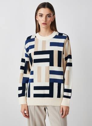 Pull stretch manches longues beige THINKING MU homme