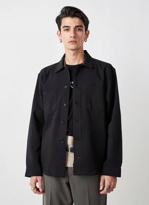 Veste casual fermeture boutonnée sur le devant noir MATINIQUE homme