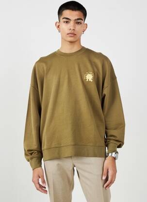 Sweat-shirt tissage jersey manches longues vert BASK IN THE SUN homme