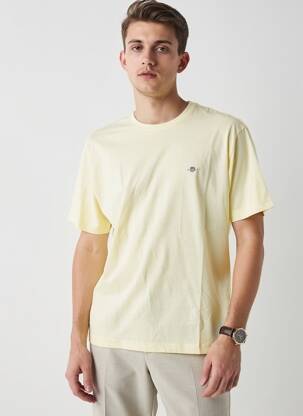 T-shirt coupe droite manches courtes jaune GANT homme