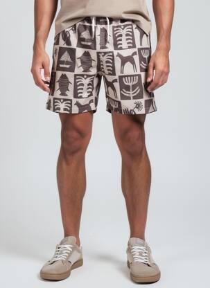 Short fermeture liens à nouer taille normale marron OLOW homme