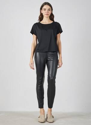 Legging tissage simili-cuir taille normale noir VILA femme