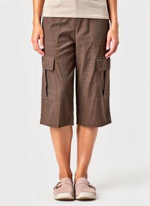 Bermuda taille haute taille haute marron LA PETITE ETOILE femme