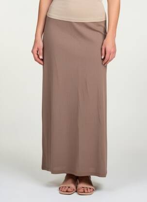 Jupe longue coupe droite marron PIECES femme