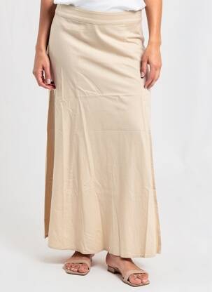 Jupe longue taille haute beige THINKING MU femme