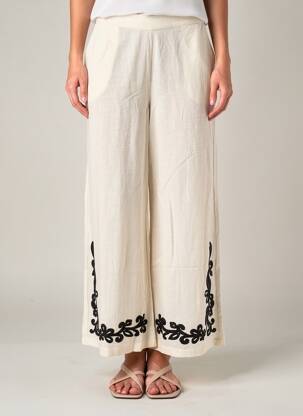 Pantalon large poches taille normale beige VILA femme