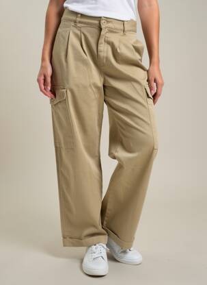Pantalon cargo tissage popeline taille normale beige CARHARTT femme