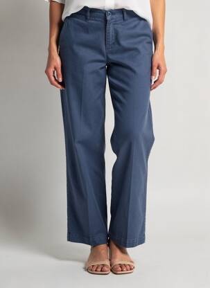 Pantalon chino tissage popeline taille normale bleu LABDIP femme