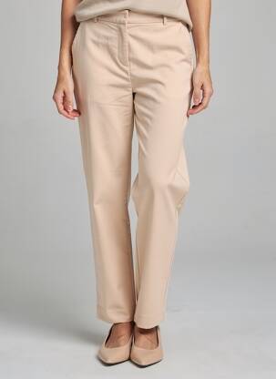 Pantalon droit stretch taille normale beige B.YOUNG femme