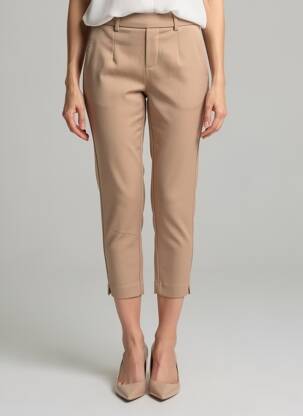 Pantalon 7/8 stretch taille normale marron OBJECT femme