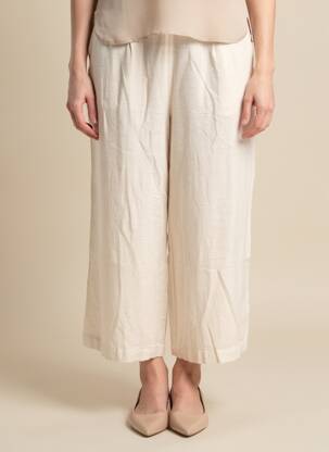 Pantalon 7/8 taille élastique taille normale beige VILA femme
