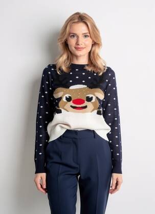 Pull stretch manches longues bleu VERO MODA femme