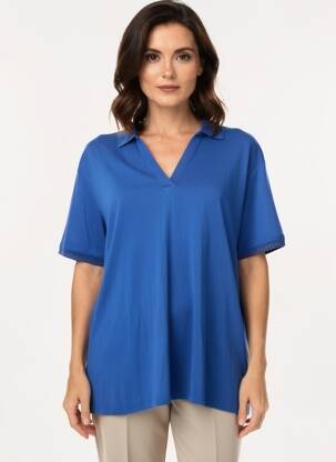 T-shirt coupe droite manches courtes bleu DIPLODOCUS femme