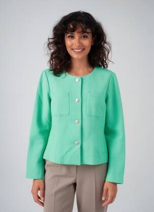Veste chic poches vert C'EST BEAU LA VIE femme