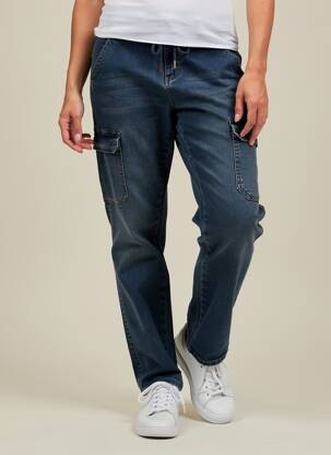 Pantalon cargo slim taille normale bleu RED BUTTON femme