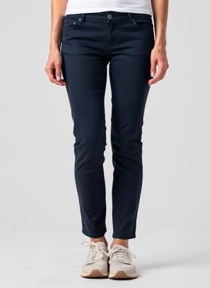 Pantalon slim tissage popeline taille normale bleu C'EST BEAU LA VIE femme