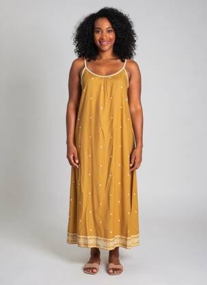 Robe longue sans manche sans manche marron SURKANA femme