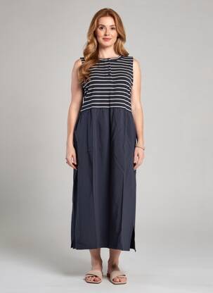 Robe mi-longue sans manche sans manche bleu STREET ONE femme