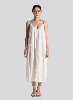 Robe mi-longue sans manche sans manche blanc MOLLY BRACKEN femme