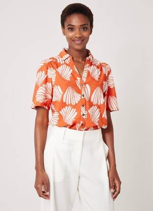 Chemisier manches courtes manches courtes orange WHITE STUFF femme