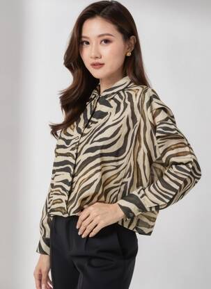 Chemisier manches courtes manches courtes beige BSB femme
