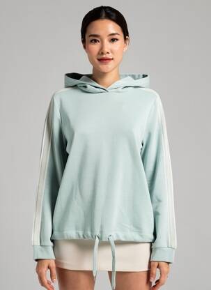 Sweat-shirt à capuche stretch manches longues vert STREET ONE femme