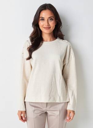 Pull tissage chiné manches longues beige STREET ONE femme