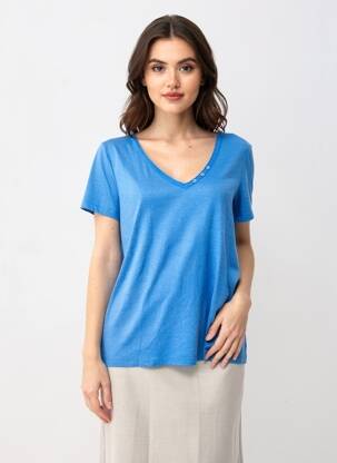 T-shirt coupe droite manches courtes bleu FREEMAN T.PORTER femme
