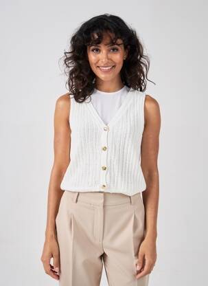 Gilet sans manche coupe cintrée blanc STREET ONE femme