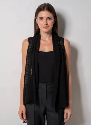 Gilet sans manche col v noir BSB femme