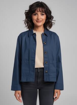 Veste casual poignets boutonnés avec fente bleu WHITE STUFF femme