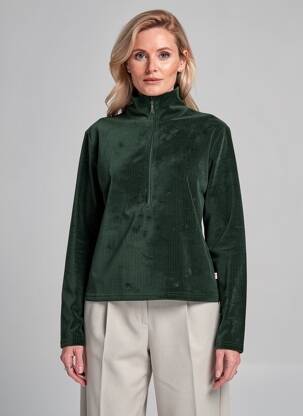 Sweat-shirt stretch manches longues vert BLUTSGESCHWISTER femme