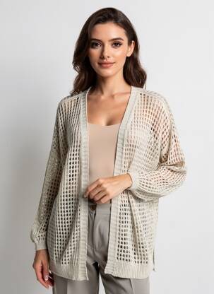 Gilet manches longues stretch argent MOLLY BRACKEN femme