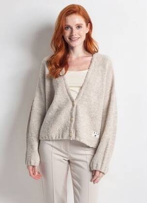 Gilet manches longues resserrée sur le bas beige ICHI femme