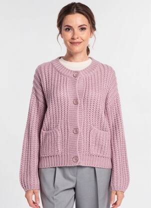 Gilet manches longues col rond violet MOLLY BRACKEN femme