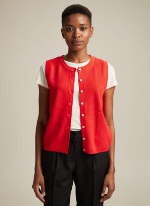 Gilet sans manche coupe cintrée rouge STREET ONE femme
