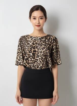 Blouse tissage popeline manches courtes beige STREET ONE femme