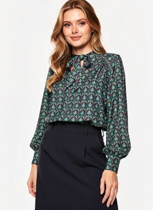 Blouse imprimé fantaisie manches longues vert BLUTSGESCHWISTER femme
