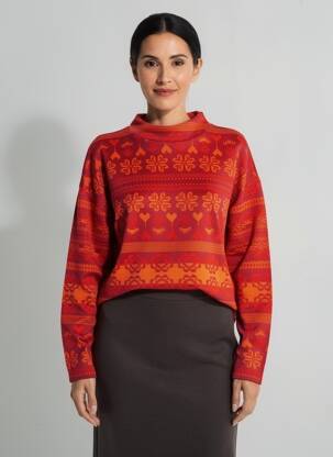 Sweat-shirt stretch manches longues orange BLUTSGESCHWISTER femme