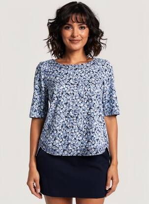 T-shirt stretch manches courtes bleu WHITE STUFF femme