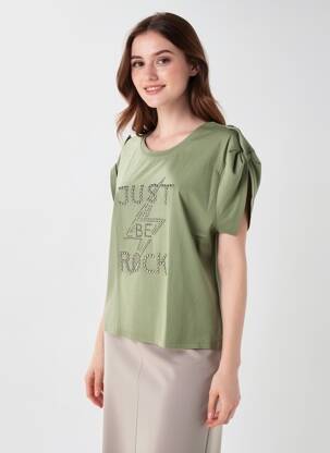 T-shirt stretch manches courtes vert FREEMAN T.PORTER femme