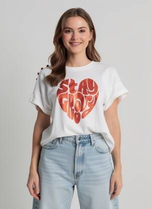 T-shirt coupe droite manches courtes beige FREEMAN T.PORTER femme