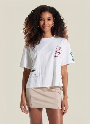 T-shirt coupe droite manches courtes blanc FREEMAN T.PORTER femme