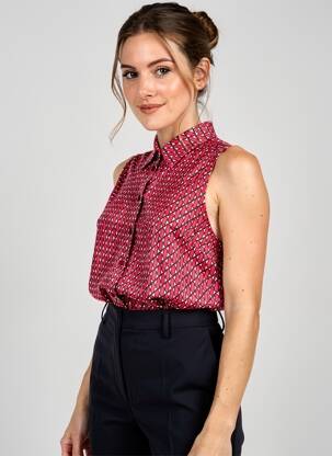 Chemisier coupe cintrée sans manche rose SURKANA femme