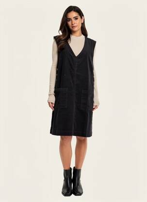 Robe mi-longue sans manche sans manche noir WHITE STUFF femme
