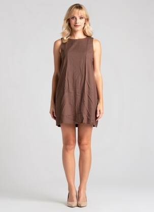 Robe courte sans manche sans manche marron TIFFOSI femme
