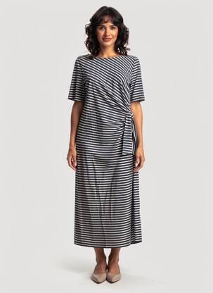 Robe longue manches courtes manches courtes bleu STREET ONE femme