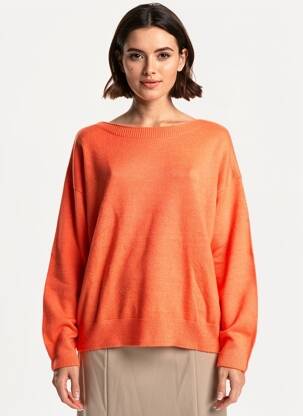 Pull stretch manches longues orange ICHI femme